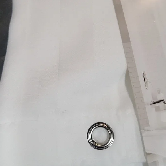 NWT Fabric White Striped Shower Curtain 72"in x 72" - Picture 3 of 8